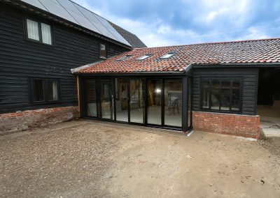 Brick and flint barn courtyard